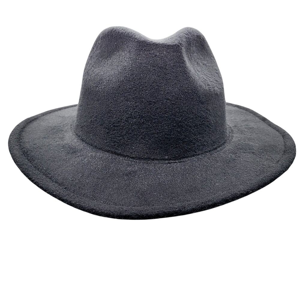 NWT Universal Thread Black 100% Polyester Standard Brim Adjustable Fedora Hat